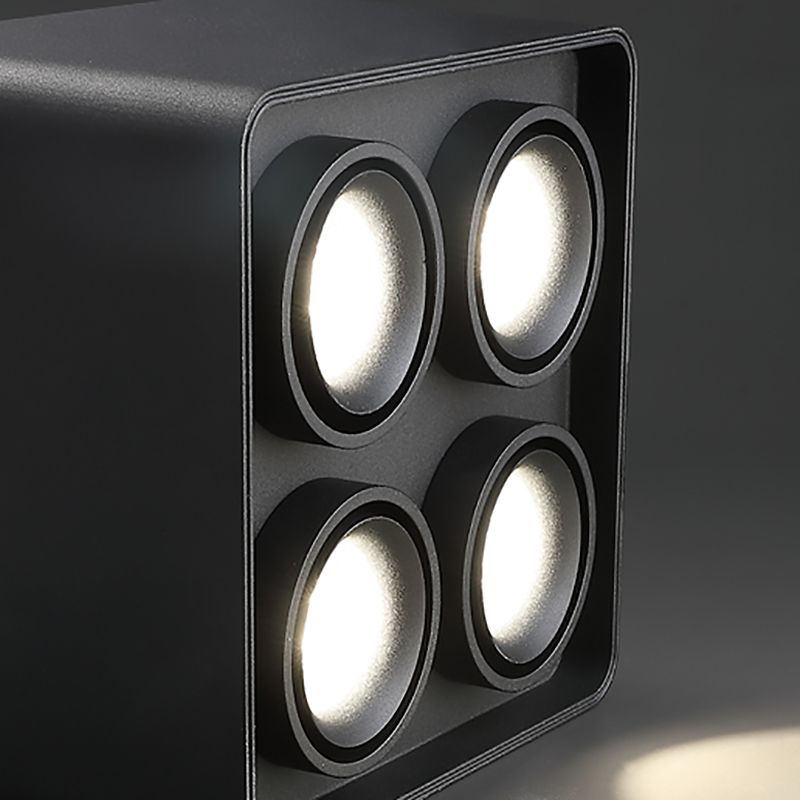 Black Square Ceiling Light Fixture Simple LED Flush Mount for Bedroom