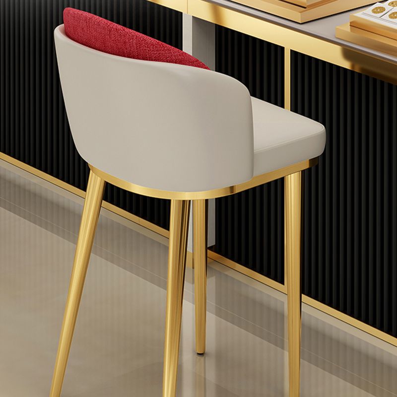 Linen Counter Chairs with Metal Frame Glam Indoor Counter Stools