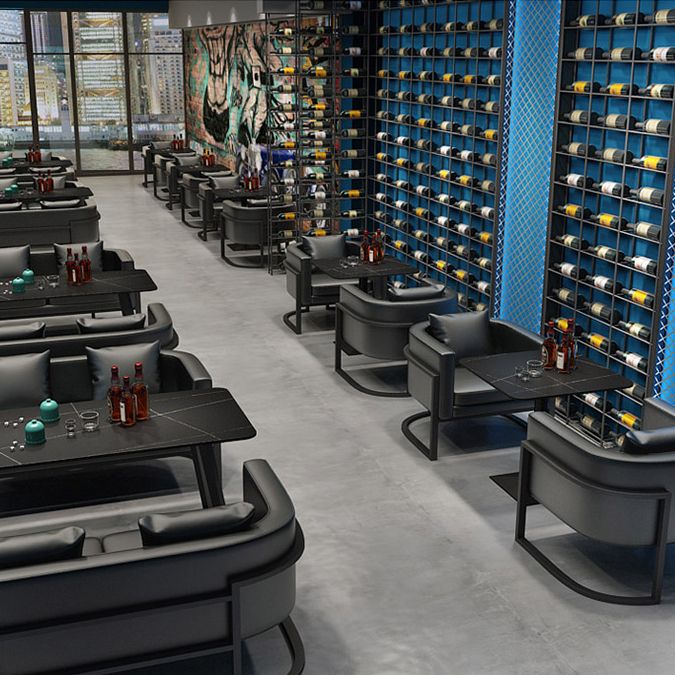 Industrial Style Sintered Stone Dinner Room Kitchen Table Black Metal Base Table for Dinning Room