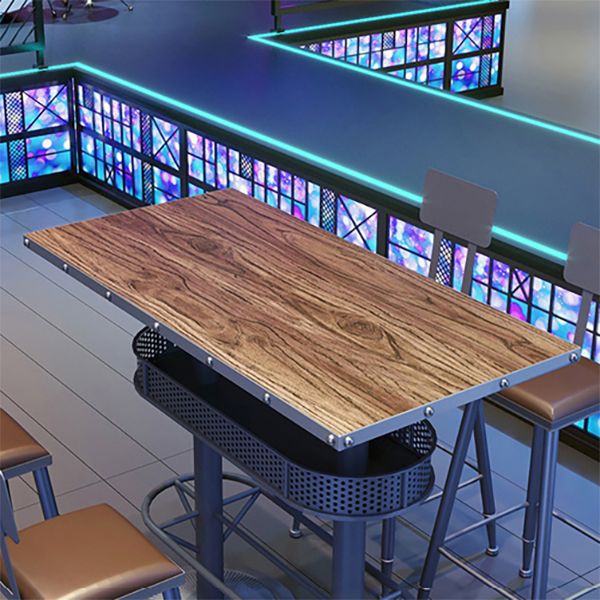 Industrial Style Bar Height Table Cafe Bar Dining Table with Storage