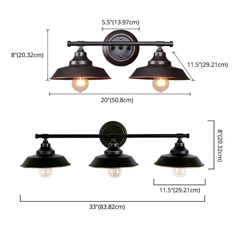 Spresso Barn Barn Wall Donce en luz de pared de hierro retro de estilo retro industrial para el baño