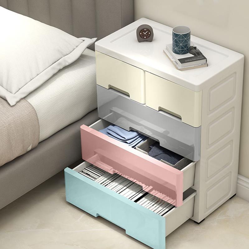 Modern Storage Cabinet with Drawer Plastic Wardrobe Armoire for Home