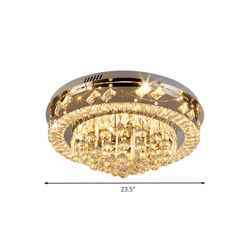 Modernismo chiaro smussato cristallo LED camera da letto Lampada a incasso di illuminazione a soffitto rotondo