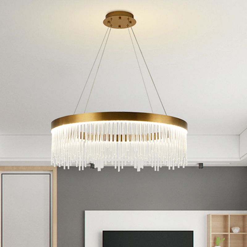 Lampone moderno a LEDELISTRO MODERALISTRISTA LED CRYDALISTRISTA LED LEDANTE DI BRASSIGLIO LEGGIO IN LUCE CALDA/BIANCA, larga 16 "/23,5" /31,5 "