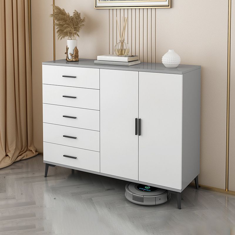 Modern Wooden Accent Cabinet with Black Straight Legs Storage Cabinet