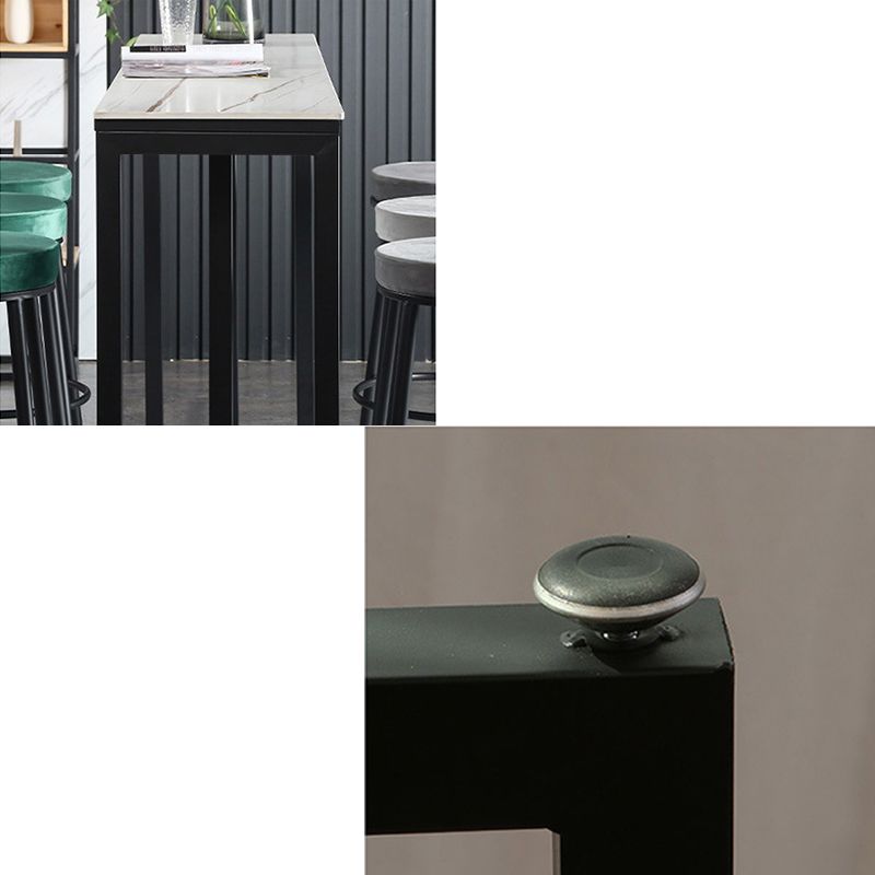 Industrial Bar Height Table Stone Top Bistro Table for Patio Use