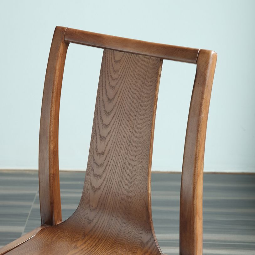 Silla auxiliar de comedor de madera de estilo tradicional, sillas sin brazos con respaldo de listones para cocina (juego de 2)