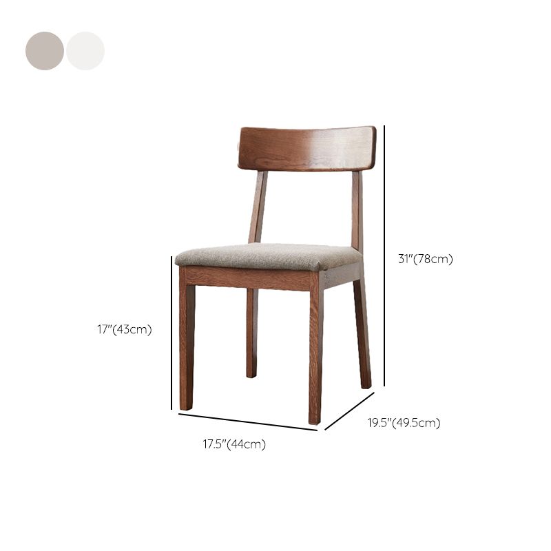 Contemporary Upholstered Armless Chair Indoor Oak Dining Chair