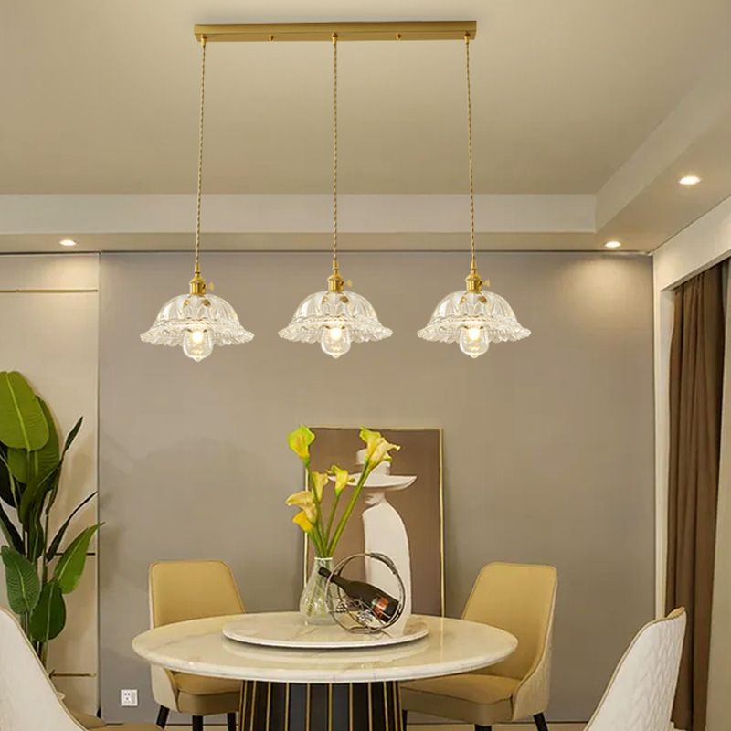 Pendre en verre en cuivre Fleur Fleur Pendre moderne pour salle à manger