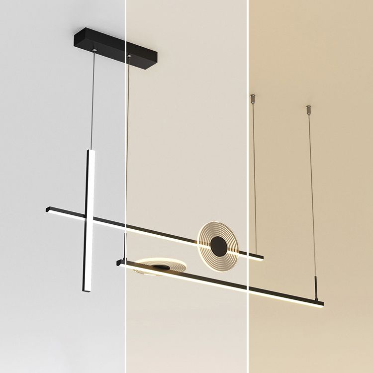 Modern Lighting Chandelier Linear Island Lighting Metal 5 Light Island Pendant Lights