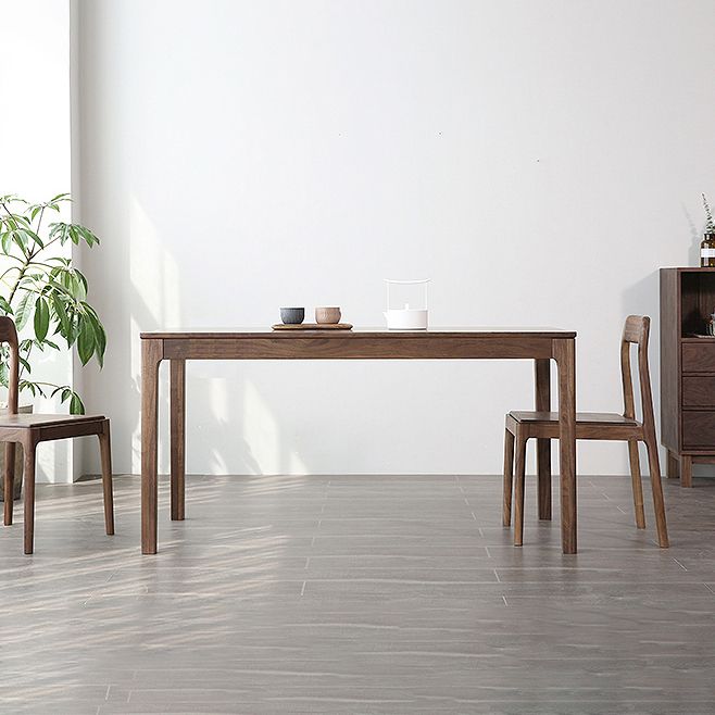 Mesa rectangular de madera maciza, mesa de cocina moderna con 4 patas para restaurante