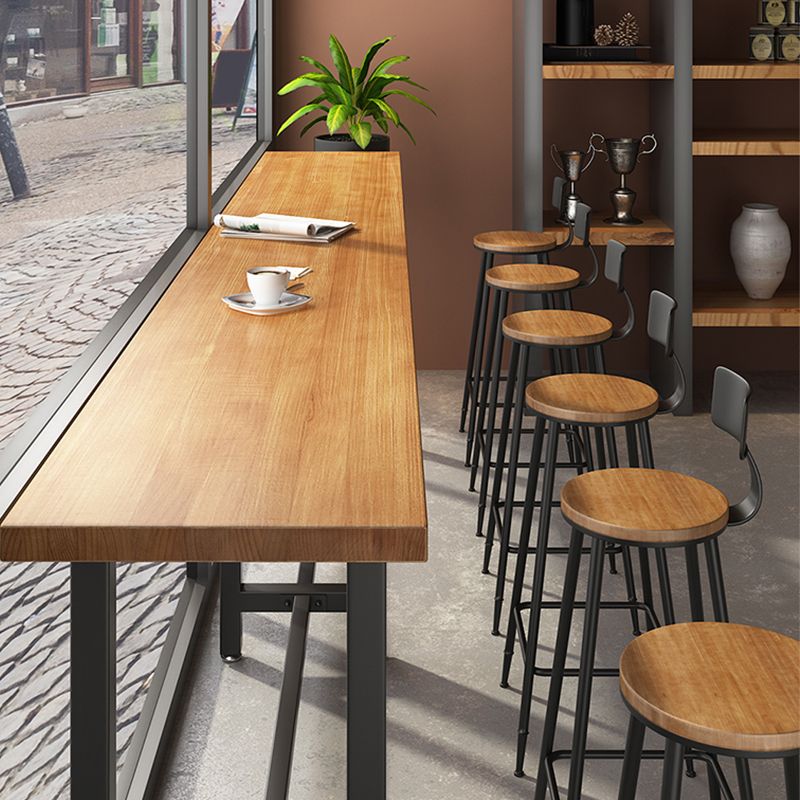Contemporary Solid Wood Rectangle Bar Wine Table for Coffee Shop
