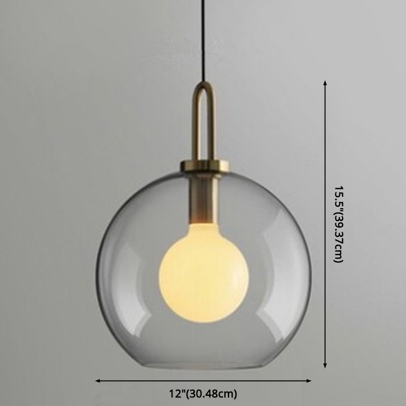 Contemporary Blown Glass Pendant Light 1-Light Hanging Pendant Lighting For Bedroom