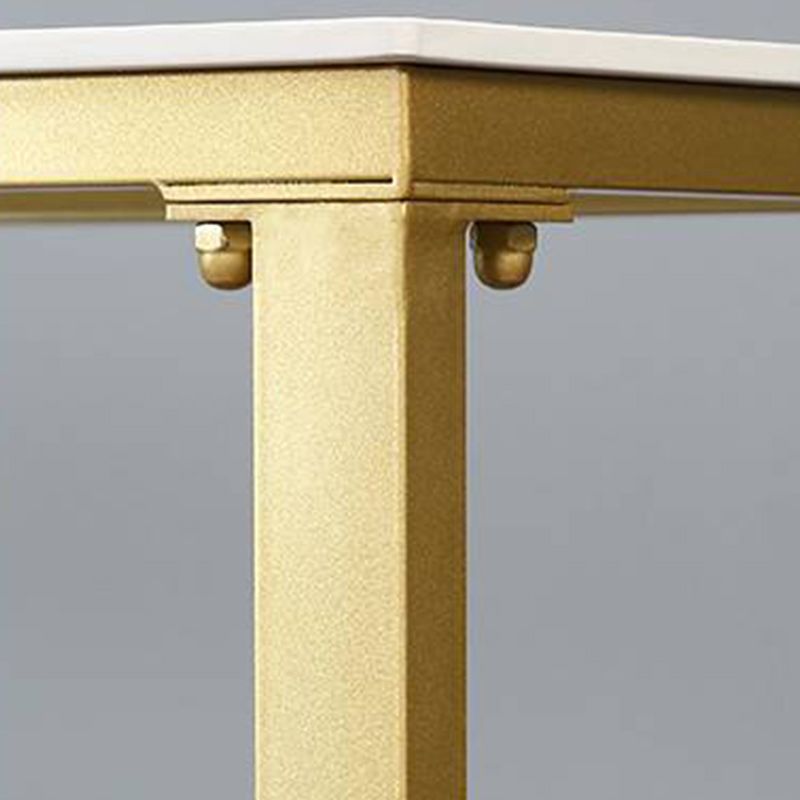Nordic Bar Table Rectangle Stone Top Bistro Table with Pedal