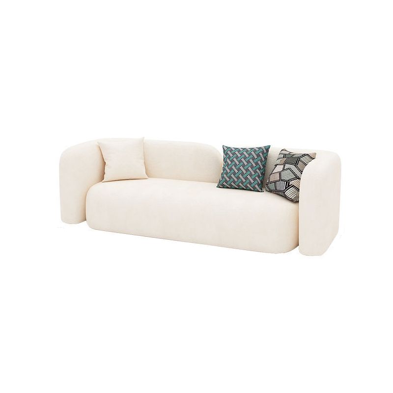 Wool White Tuxedo Arm Sofa Contemporary Standard Sofa with Tight Back