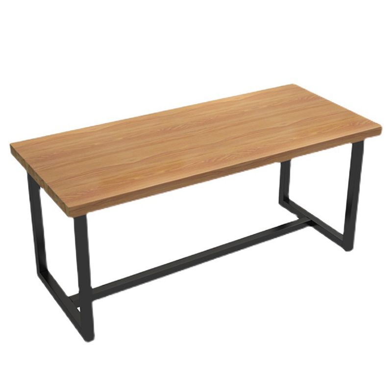 Industrial Pine Solid Wood Table Rectangle Dining Table with Trestle Base