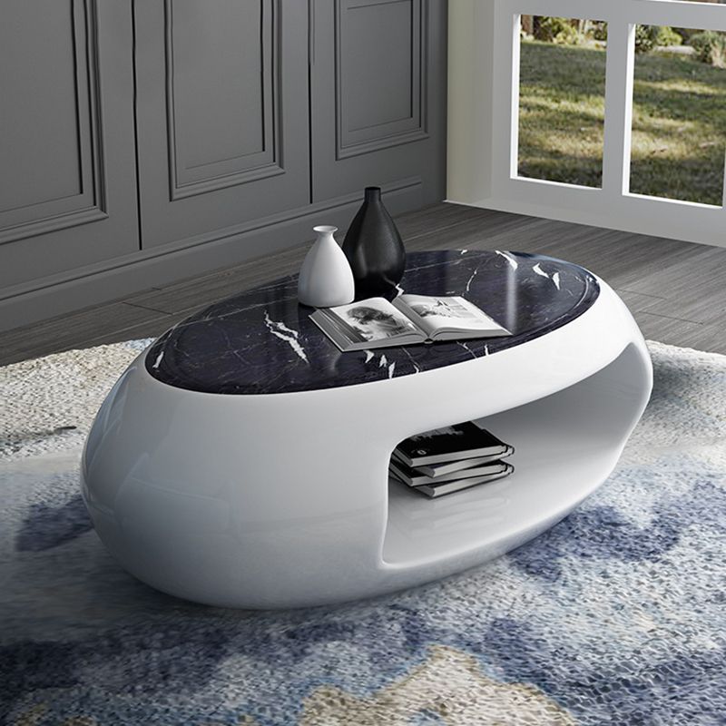 Contemporary Oval Cocktail Table 1 Single Stain-Resistant Coffee Table