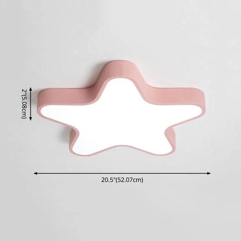 Star Macaron LED Ceiling Light in Modern Singularity Wrought Iron Flush Mount with Acrylic Shade