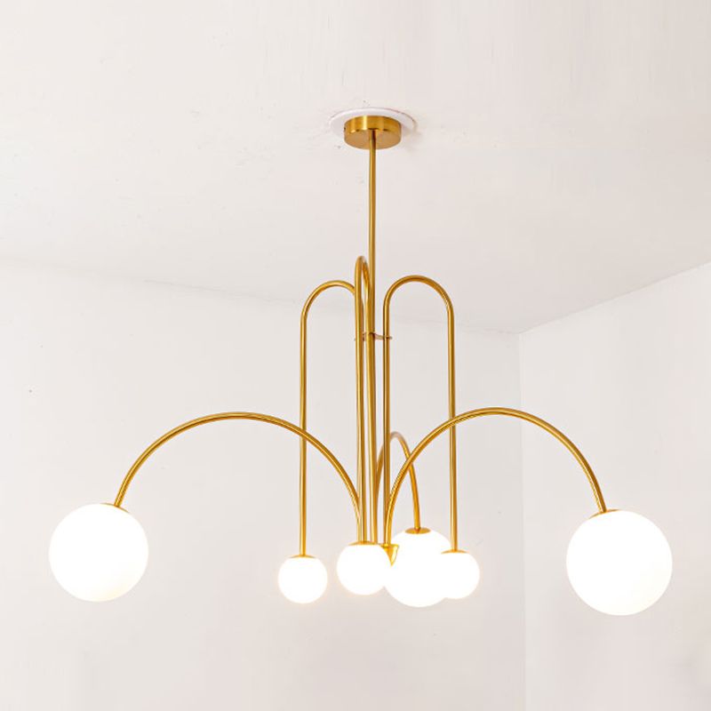 Modern Metal Chandelier Light Fixtures Globe Suspension Pendant Lamps for Living Room