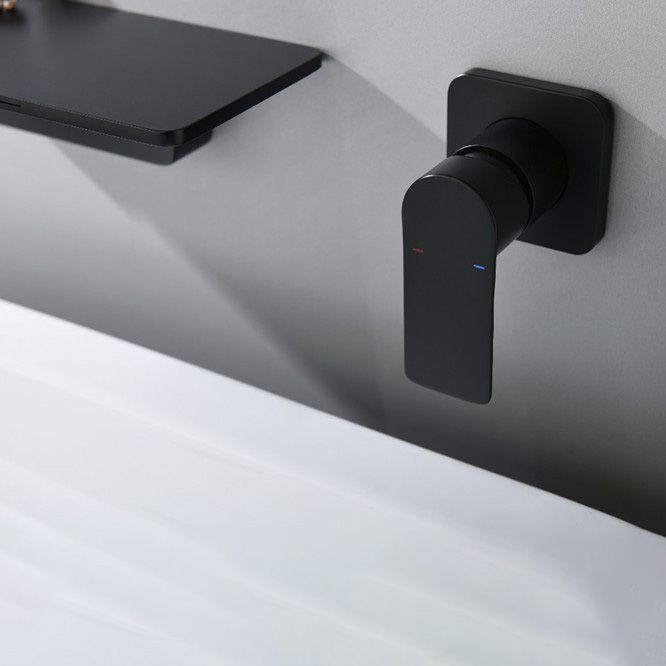 Modern Wall Mounted Bathroom Faucet Waterfall Spout Vessel Sink Faucet