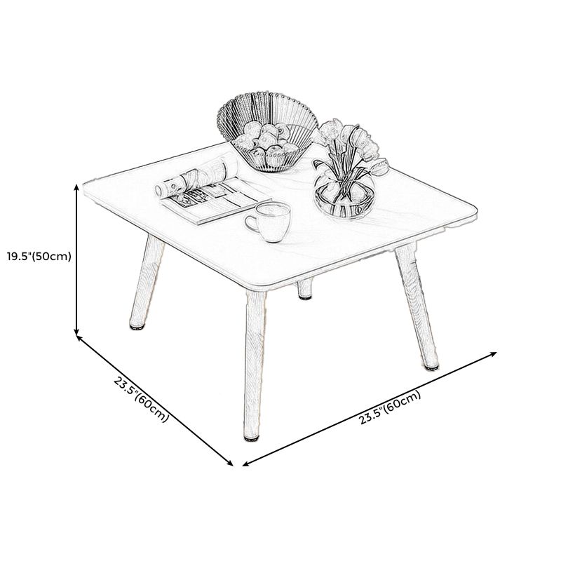 Modern Style Wood Color Solid Wood Base White/wood Color Density Board Top Coffee Table