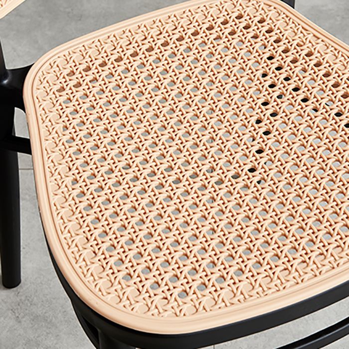 Contemporary Bar and Counter Stool Rattan Full Back Stool with 4 Legs