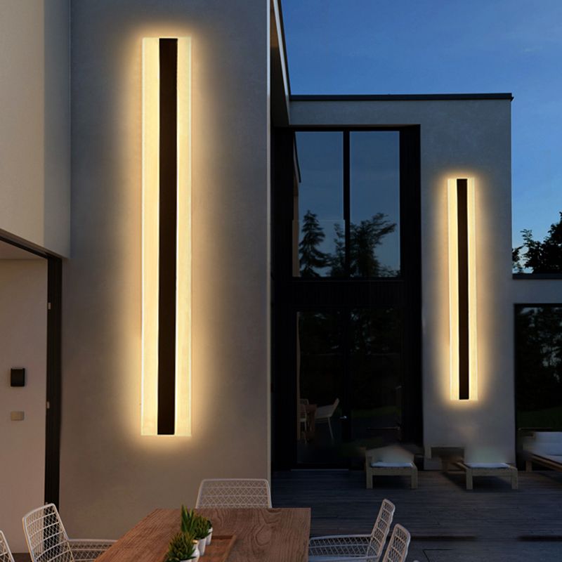 Linear Wall Lighting Modern Metal 1 Light Rustic Wall Sconces in Black