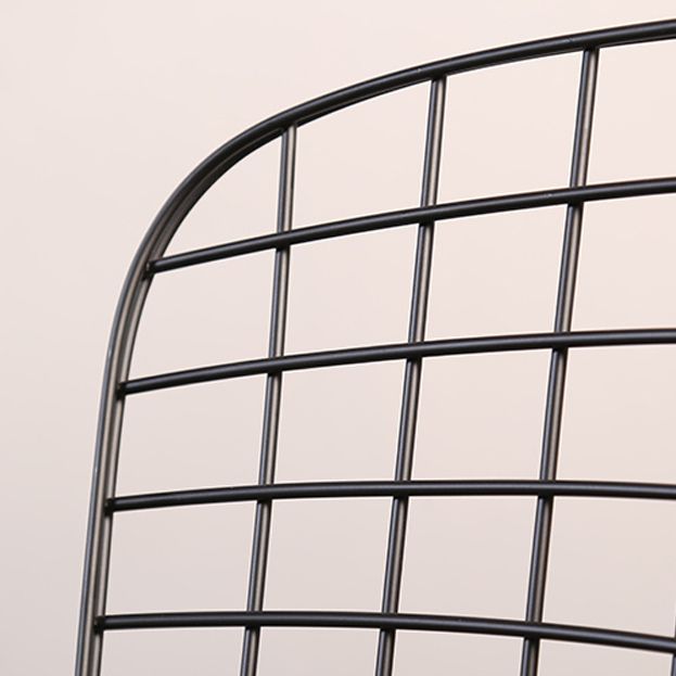 Sillas sin brazos de comedor de metal contemporáneo, respaldo abierto, silla lateral para uso doméstico