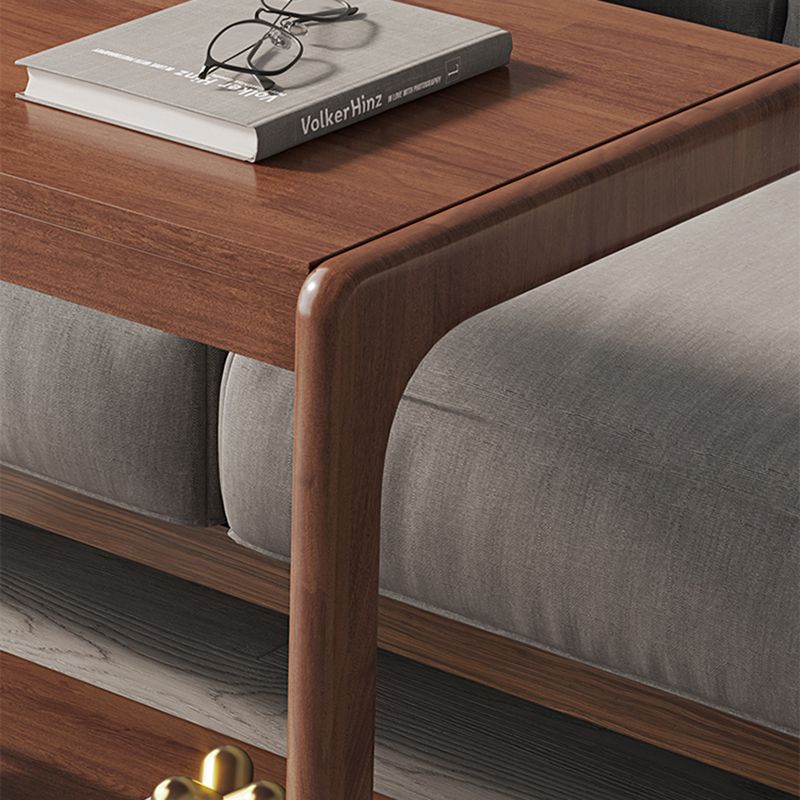 Modern Rectangular Office Desk Wood Writing Desk with Caster Wheels