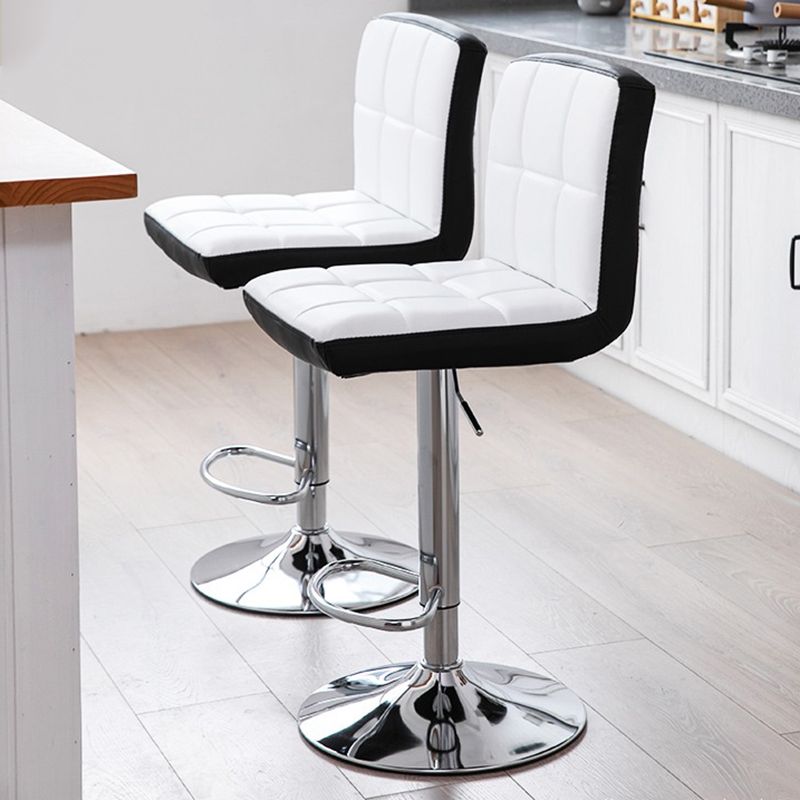 Contemporary Leather Counter Height Stools Adjustable Height Bar Stool