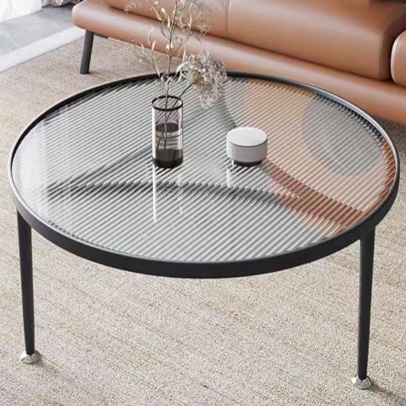 Modern Minimalist Round Glass Coffee Cocktail Table - 17.72" H