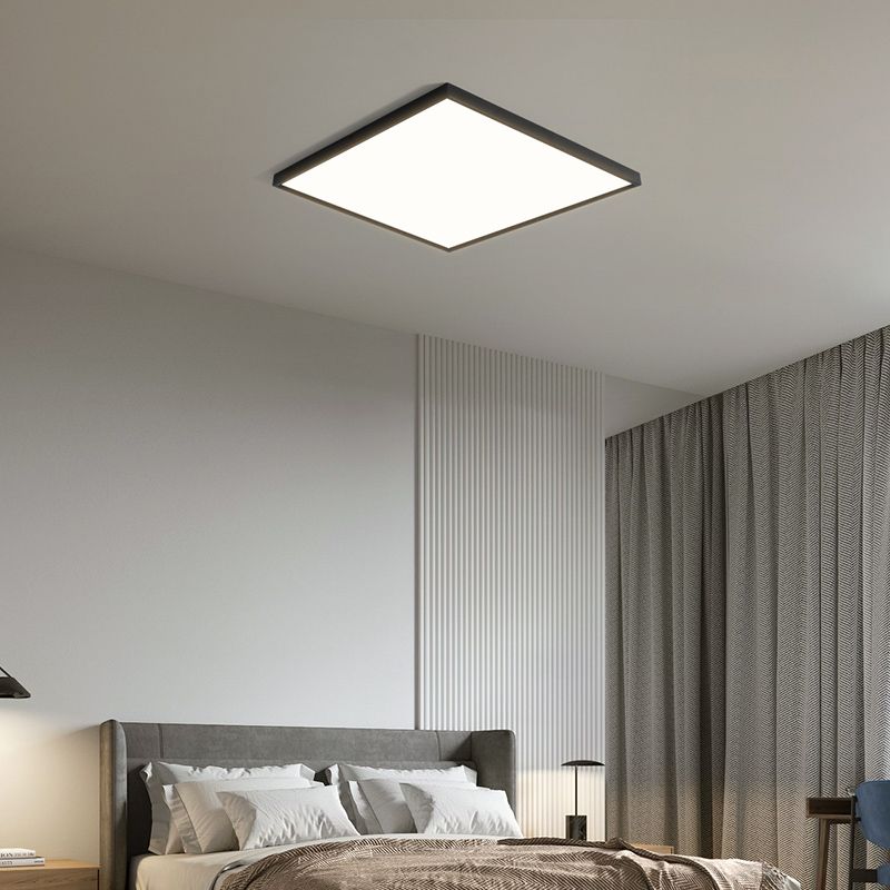 Plafonnier LED carré moderne à 1 lumière en aluminium pour bureau