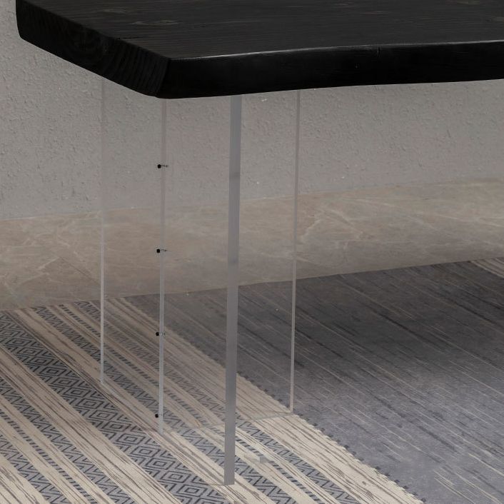 Wood Top Dining Table Traditional Luxury Table with Double Pedestal Base