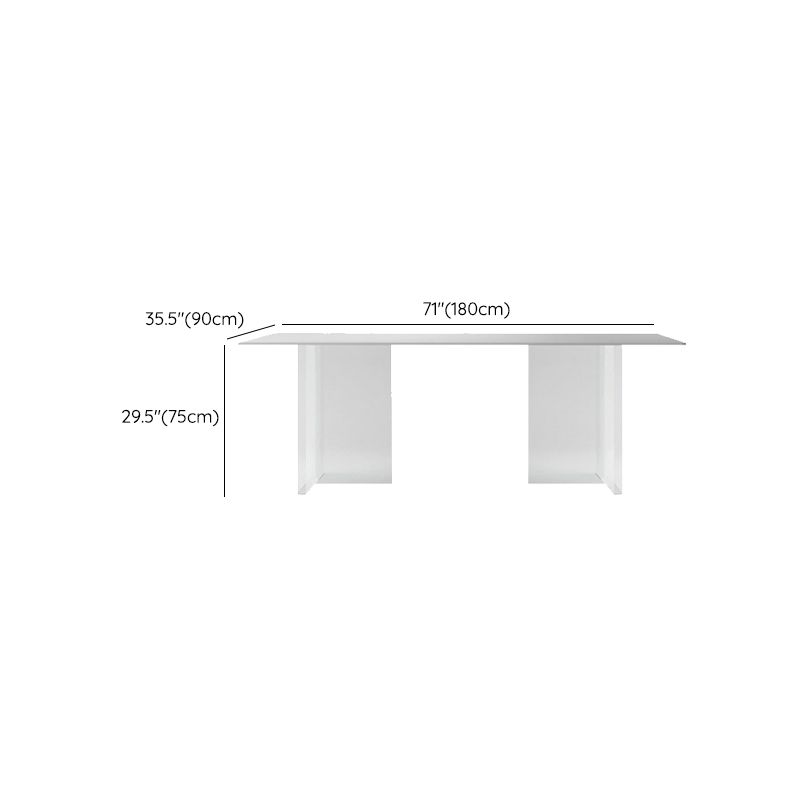 Mid-Century Dinette Table Rectangle Stone Dining Room Table for Home
