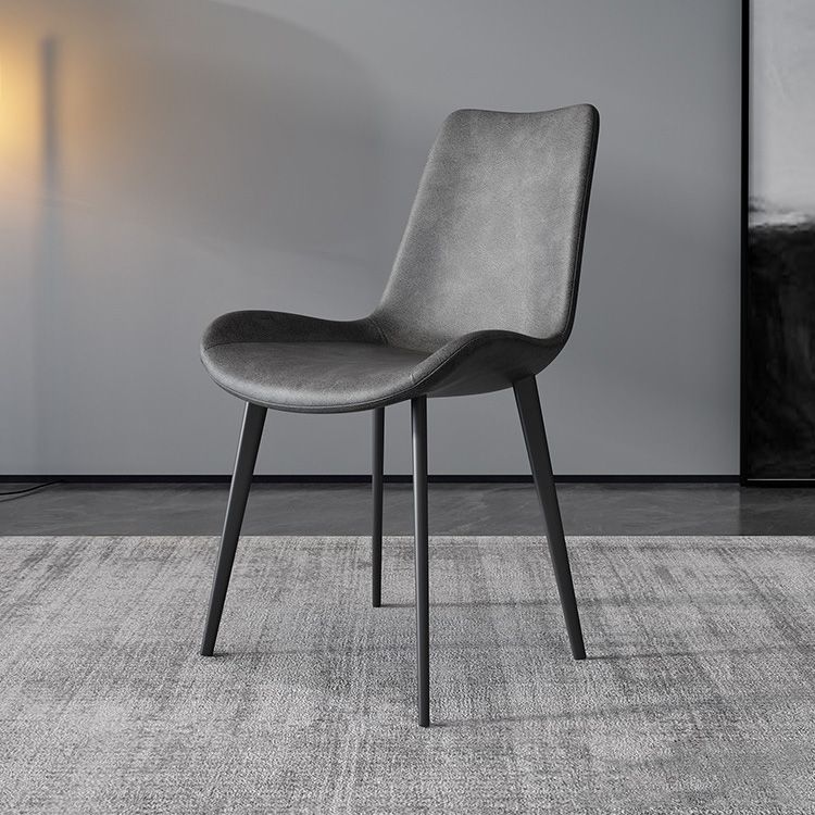 Armless Kitchen Dining Side Chair Faux Leather Parsons Chair