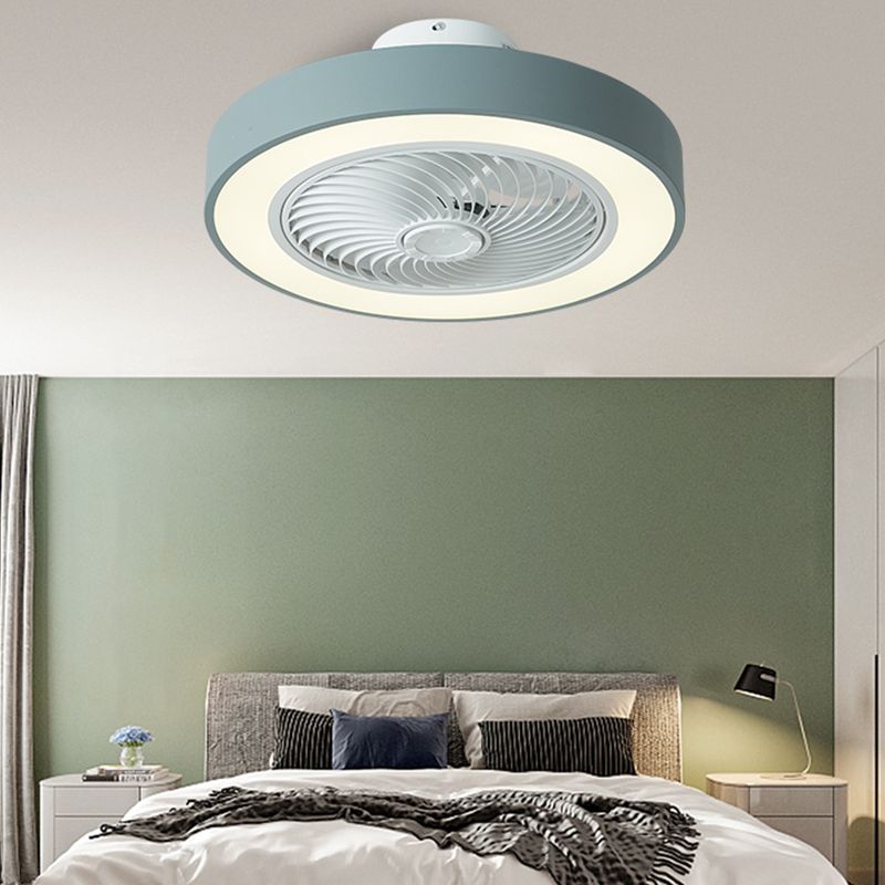 Makkaron -trommelförmige Lüfterbeleuchtung Acryl Kinder Schlafzimmer LED SEMI BUSH MOUNT LAMPE