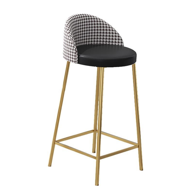 Contemporary Home Footrest Barstool Matte Finish Upholstered Stool