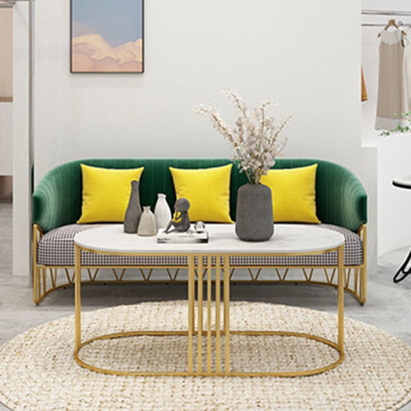 23.62" W x 29.52" H Velvet Tuxedo Arm Sofa Contemporary Standard Sewn Pillow Back Sofa