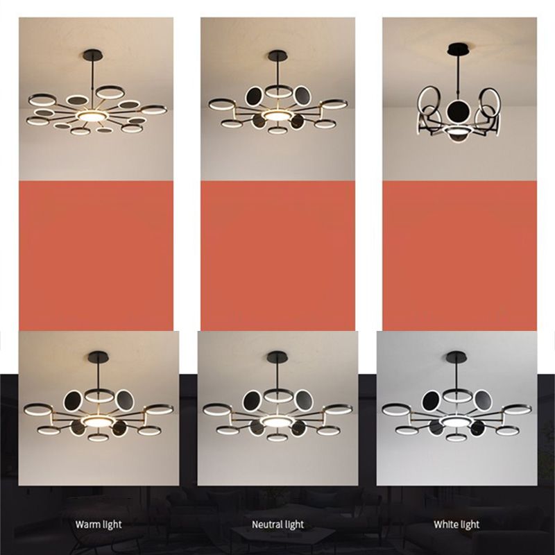 Circles Chandelier Pendant Light Nordic Metal LED Ceiling Pendant Light for Living Room