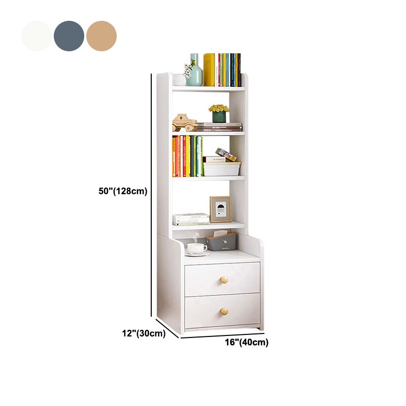Engineered Wood Bookshelf Open Back Contemporary Bookcase for Home