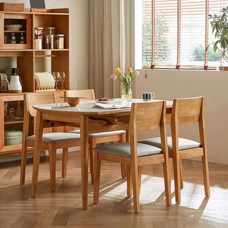 Stone Dining Table Round 4 Legs Dining Site Table, 51.18"x51.18"x29.9"