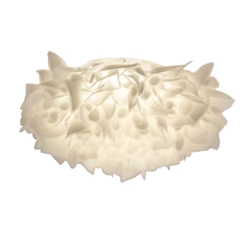 LED Modern Metal Flush Mount Geometric Shape Ceiling Light with PVC Shade for Bedroom