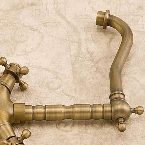 Glam Basin Lavatory Faucet Brass 2 Cross Handles with Water Hose  Bathroom Faucet