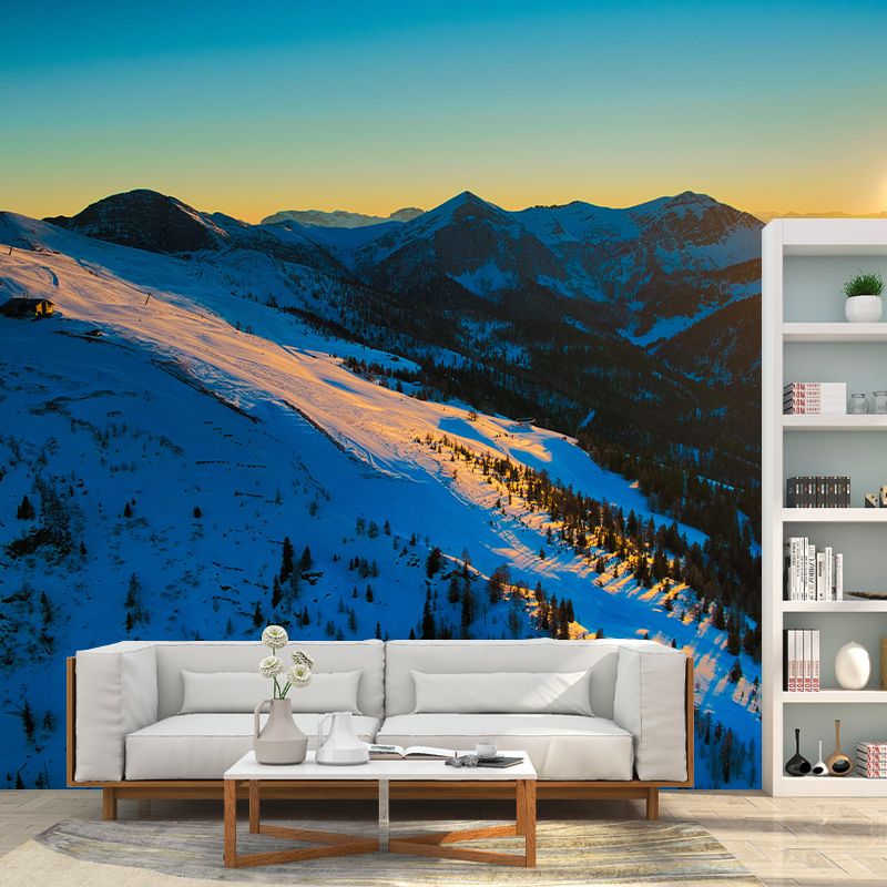 Mountain View Wall Mural Wallpaper Modern Style Mildew Resistant for Bedroom