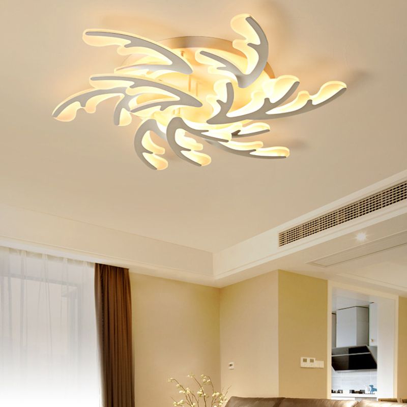 Coral Flush Light Fixtures Simplicity Acrylic Ceiling Light Fixtures for Bedroom