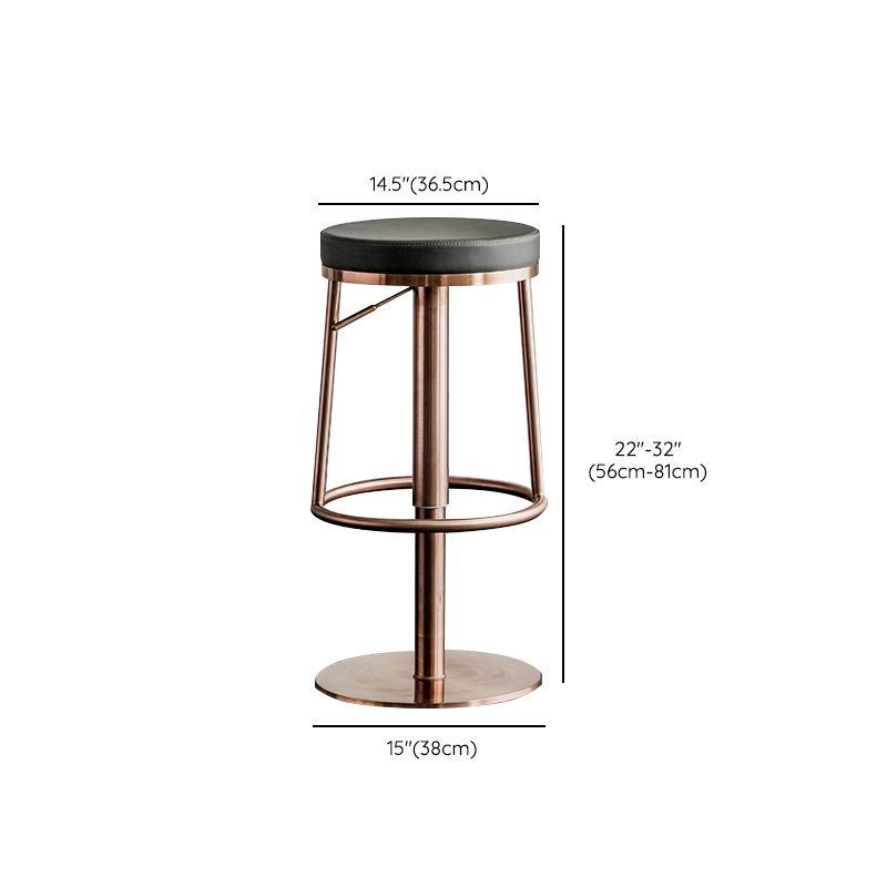 Glam Faux Leather Barstool Liftable Counter Bar Stool for Kitchen