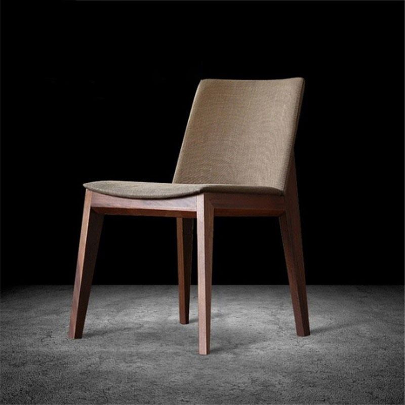 Solid Wood Armless Dining Chairs Upholstered Dining Accent Chair