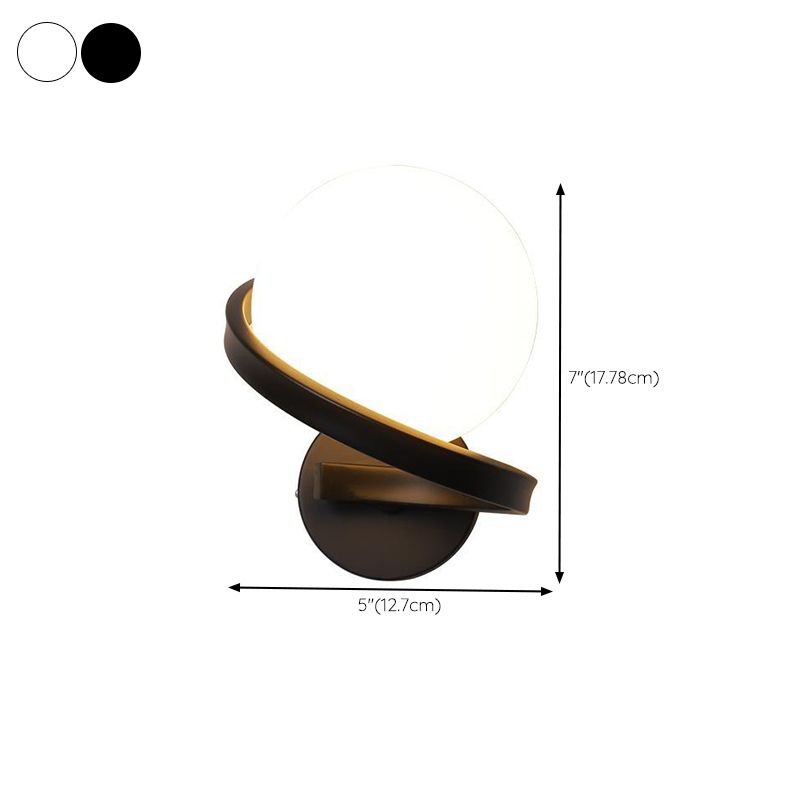 Modernism Globe Bath Vanity Lighting Metal Black/White Light for Bathroom