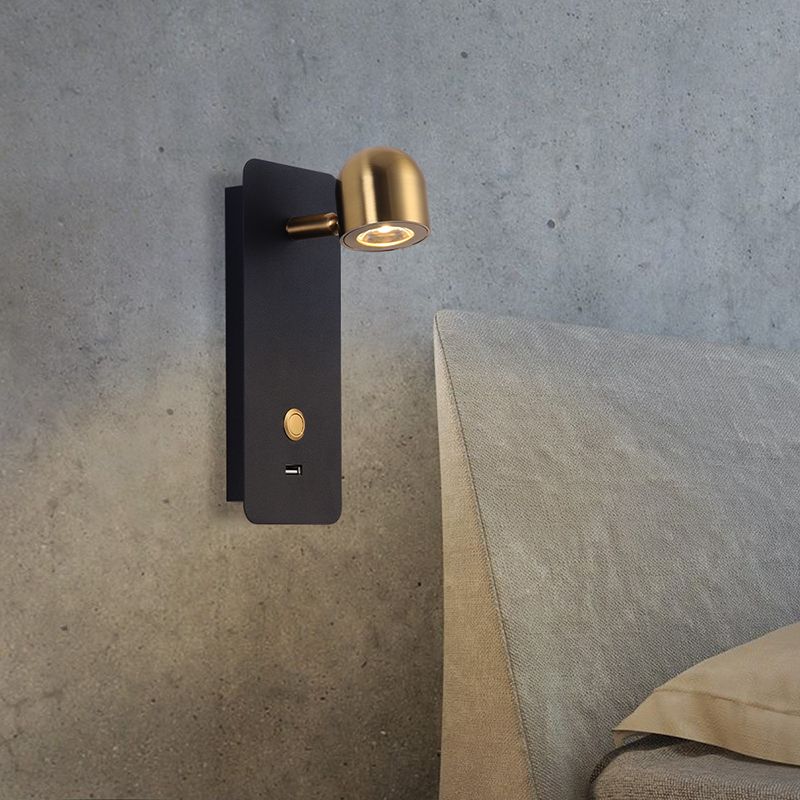 Gold Modern Metal Wall Sconce Rectangle Shape Wall Light with Glass Shade for Living Room