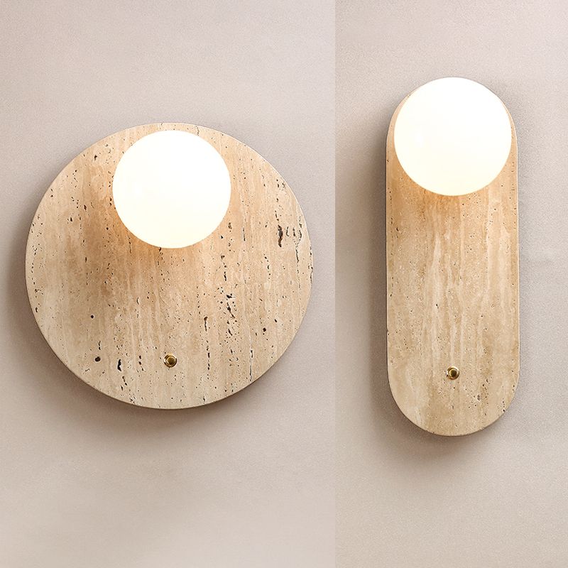 Modern 1-Light Wall Mounted Lighting Stone Wall Lamp for Bedroom